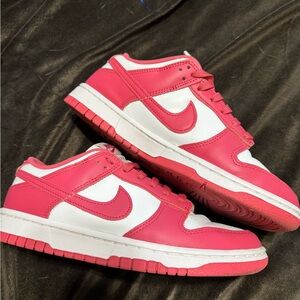 Nike Dunk Vibrant Pink and White Low-Tops